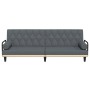 Sofá cama con reposabrazos tela gris oscuro