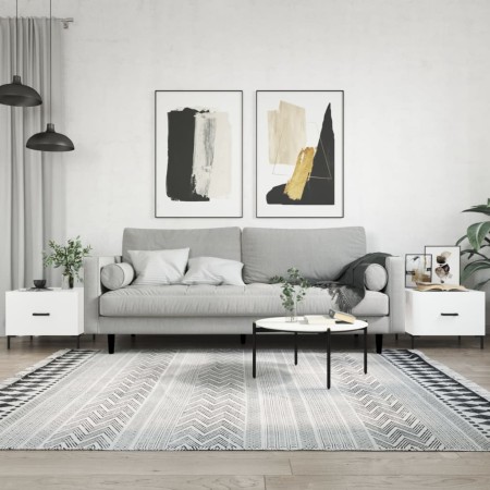 Couchtisch, 2 Stück, glänzend weißes Holzwerkstoff, 50 x 50 x 40 cm von vidaXL, Couchtisch - Ref: Foro24-829401, Preis: 71,75...