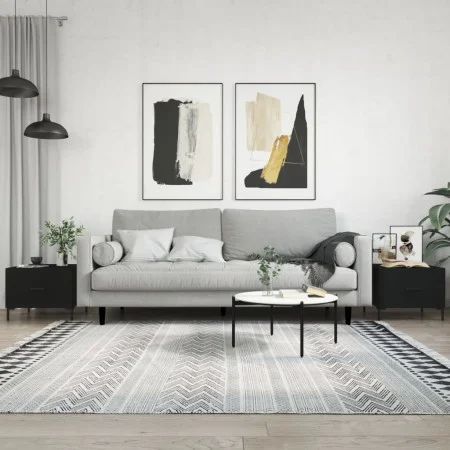 Center tables 2 units engineered wood black 50x50x40 cm by vidaXL, Coffee table - Ref: Foro24-829399, Price: 64,99 €, Discoun...