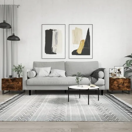Couchtisch 2 Stück, Holzwerkstoff, geräucherte Eiche, 50 x 50 x 40 cm von vidaXL, Couchtisch - Ref: Foro24-829455, Preis: 73,...