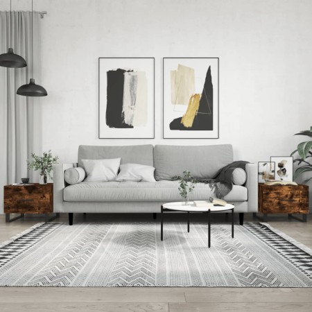 Couchtisch 2 Stück, Holzwerkstoff, geräucherte Eiche, 50 x 50 x 40 cm von vidaXL, Couchtisch - Ref: Foro24-829455, Preis: 74,...
