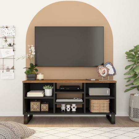 Mueble de TV madera mango y madera contrachapada 100x33x46 cm en Muebles TV | Comprar online en Foro24