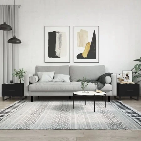 Couchtische, 2 Stück, schwarzes Holzwerkstoff, 50 x 50 x 40 cm von vidaXL, Couchtisch - Ref: Foro24-829447, Preis: 74,43 €, R...