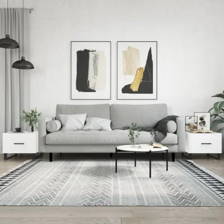 Center table 2 units engineered wood glossy white 50x50x40cm by vidaXL, Coffee table - Ref: Foro24-829449, Price: 81,19 €, Di...