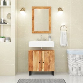 Mueble de lavabo madera acacia y madera ingeniería 62x33x58 cm Mueble de lavabo madera acacia y madera ingeniería 62x33x58 cm