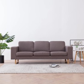 Sofá de 3 plazas de tela color gris taupe
