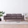 Sofá de 3 plazas de tela color gris taupe