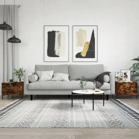Couchtisch 2 Stück, Holzwerkstoff, geräucherte Eiche, 50 x 50 x 40 cm von vidaXL, Couchtisch - Ref: Foro24-829407, Preis: 64,...