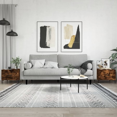 Couchtisch 2 Stück, Holzwerkstoff, geräucherte Eiche, 50 x 50 x 40 cm von vidaXL, Couchtisch - Ref: Foro24-829407, Preis: 64,...