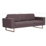 Sofá de 3 plazas de tela color gris taupe