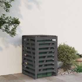 Gray pine wood garbage can shed 84x90x128.5 cm by vidaXL, Waste container supports - Ref: Foro24-825102, Price: 167,67 €, Dis...