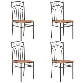 Sillas de comedor 4 unidades MDF marrón Sillas de comedor 4 unidades MDF marrón