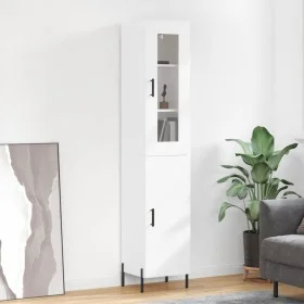 Hohes weißes Sperrholz-Sideboard 34,5 x 34 x 180 cm von vidaXL, Sideboards - Ref: Foro24-3199177, Preis: 108,82 €, Rabatt: %