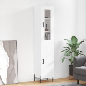 Hohes weißes Sperrholz-Sideboard 34,5 x 34 x 180 cm von vidaXL, Sideboards - Ref: Foro24-3199177, Preis: 110,04 €, Rabatt: %
