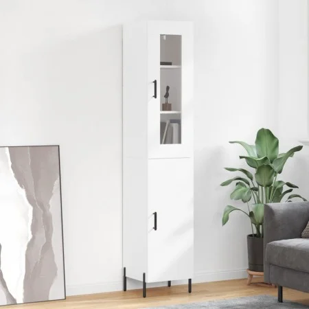 Aparador alto madera contrachapada blanco 34,5x34x180 cm de vidaXL, Aparadores - Ref: Foro24-3199177, Precio: 108,79 €, Descu...