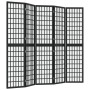 Biombo plegable con 5 paneles estilo japonés negro 200x170 cm
