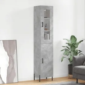Aparador de madera contrachapada gris hormigón 34,5x34x180 cm de vidaXL, Aparadores - Ref: Foro24-3199181, Precio: 107,42 €, ...