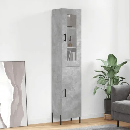 Aparador de madera contrachapada gris hormigón 34,5x34x180 cm de vidaXL, Aparadores - Ref: Foro24-3199181, Precio: 107,42 €, ...