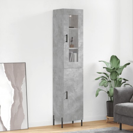 Aparador de madera contrachapada gris hormigón 34,5x34x180 cm de vidaXL, Aparadores - Ref: Foro24-3199181, Precio: 108,74 €, ...