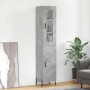 Aparador de madera contrachapada gris hormigón 34,5x34x180 cm de vidaXL, Aparadores - Ref: Foro24-3199181, Precio: 108,65 €