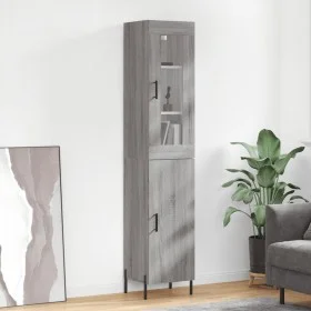 Hohes Sonoma-Sideboard aus grauem Sperrholz, 34,5 x 34 x 180 cm von vidaXL, Sideboards - Ref: Foro24-3199183, Preis: 111,27 €...
