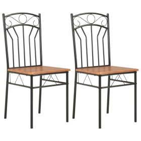 Sillas de comedor 2 unidades MDF marrón Sillas de comedor 2 unidades MDF marrón