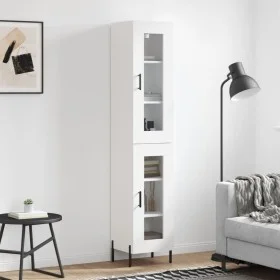 Hohes weißes Sperrholz-Sideboard 34,5 x 34 x 180 cm von vidaXL, Sideboards - Ref: Foro24-3199433, Preis: 107,76 €, Rabatt: %