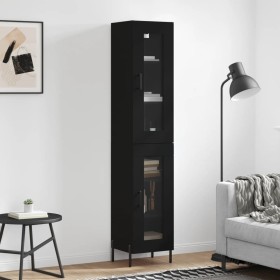 Aparador de madera contrachapada negro 34,5x34x180 cm de vidaXL, Aparadores - Ref: Foro24-3199434, Precio: 108,97 €, Descuent...