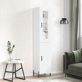 Hohes weißes Sperrholz-Sideboard 34,5 x 34 x 180 cm von vidaXL, Sideboards - Ref: Foro24-3199497, Preis: 110,74 €, Rabatt: %