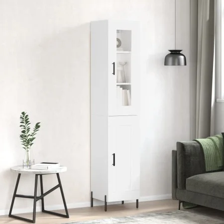 Hohes weißes Sperrholz-Sideboard 34,5 x 34 x 180 cm von vidaXL, Sideboards - Ref: Foro24-3199497, Preis: 109,49 €, Rabatt: %
