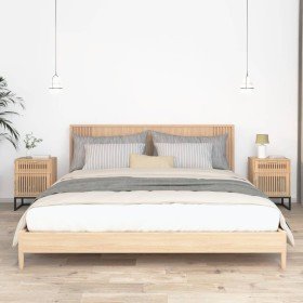 Mesitas noche 2 uds hierro y madera contrachapada 40x30x55,5 cm Mesitas noche 2 uds hierro y madera contrachapada 40x30x55,5 cm