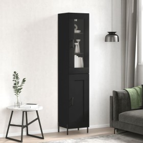 Sideboard aus schwarzem Sperrholz 34,5x34x180 cm von vidaXL, Sideboards - Ref: Foro24-3199498, Preis: 111,38 €, Rabatt: %