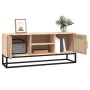 Mueble de TV hierro y madera contrachapada 105x30x45 cm en Muebles TV | Comprar online en Foro24