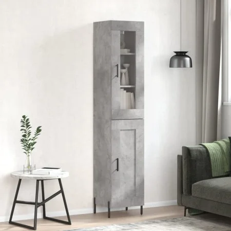 Aparador de madera contrachapada gris hormigón 34,5x34x180 cm de vidaXL, Aparadores - Ref: Foro24-3199501, Precio: 107,18 €, ...