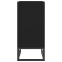 Aparador de madera contrachapada negro 105x30x65 cm