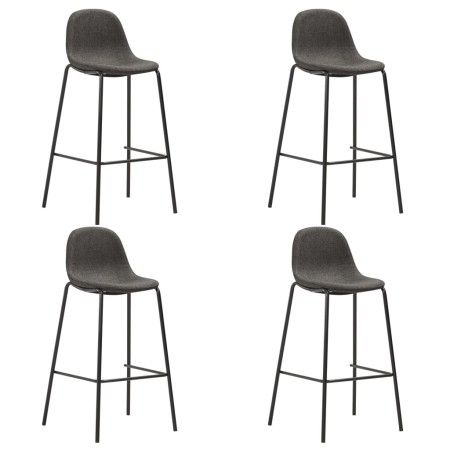 Taburetes de cocina 4 unidades tela gris oscuro