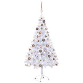 Árbol de Navidad artificial con luces y bolas 230 ramas 120 cm