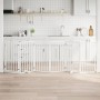 Puerta para perros con puerta plegable de 6 paneles, blanca, 300 cm, madera de álamo en Casetas y cercados para perros | Comprar