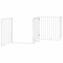 Puerta para perros con puerta plegable de 4 paneles, blanca, 320 cm, madera de álamo en Casetas y cercados para perros | Comprar