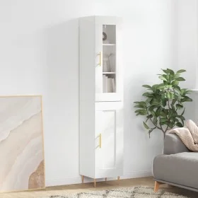 Hochglänzendes Sideboard aus weißem Sperrholz, 34,5 x 34 x 180 cm von vidaXL, Sideboards - Ref: Foro24-3199483, Preis: 106,76...