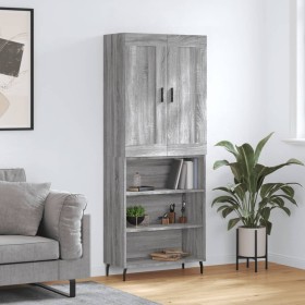 Hohes Sideboard aus sonomagrauem Sperrholz, 69,5 x 34 x 180 cm von vidaXL, Sideboards - Ref: Foro24-3200087, Preis: 125,04 €,...