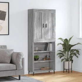 Hohes Sideboard aus sonomagrauem Sperrholz, 69,5 x 34 x 180 cm von vidaXL, Sideboards - Ref: Foro24-3200087, Preis: 123,54 €,...
