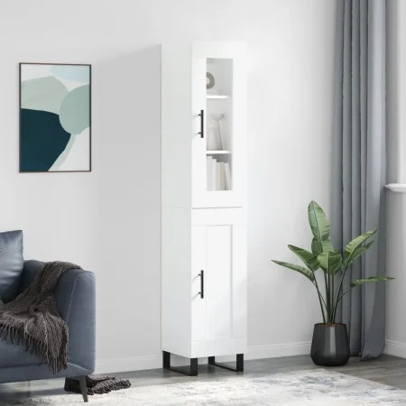 Aparador alto madera contrachapada blanco 34,5x34x180 cm by vidaXL, Sideboards - Ref: Foro24-3199513, Price: 107,79 €, Discou...