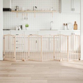 Puerta para perros plegable 6 paneles madera de álamo 300 cm