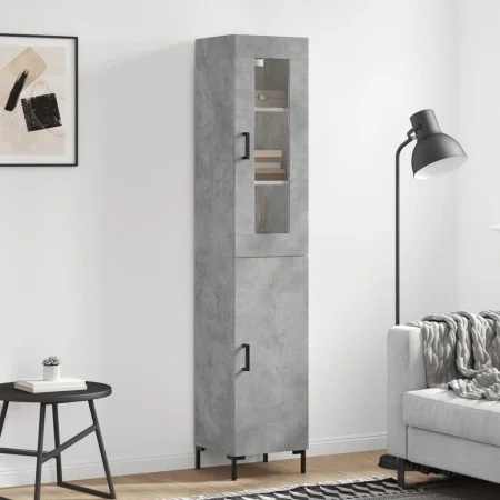 Aparador de madera contrachapada gris hormigón 34,5x34x180 cm de vidaXL, Aparadores - Ref: Foro24-3199173, Precio: 103,00 €, ...