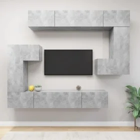 Set de muebles de TV 8 pzas madera contrachapada gris hormigón de vidaXL, Muebles TV - Ref: Foro24-3079145, Precio: 386,30 €,...
