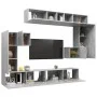 TV furniture set 8 pieces concrete gray plywood by vidaXL, TV Furniture - Ref: Foro24-3079145, Price: 392,94 €, Discount: %
