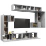 TV-Möbelset 8-teilig aus betongrauem Sperrholz von vidaXL, TV-Möbel - Ref: Foro24-3079145, Preis: 385,17 €, Rabatt: %