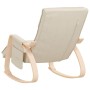 Silla mecedora de tela color crema