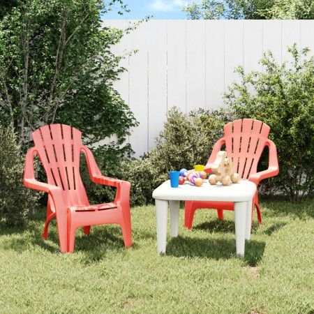 Kindergartenstühle 2 Stück Holzoptik PP rot 37x34x44 cm von vidaXL, Gartenstühle - Ref: Foro24-364738, Preis: 57,74 €, Rabatt: %